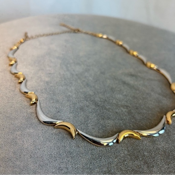 Fac Fifth Avenue Collection gold and silver tone half moon shaped necklace - Picture 4 of 11